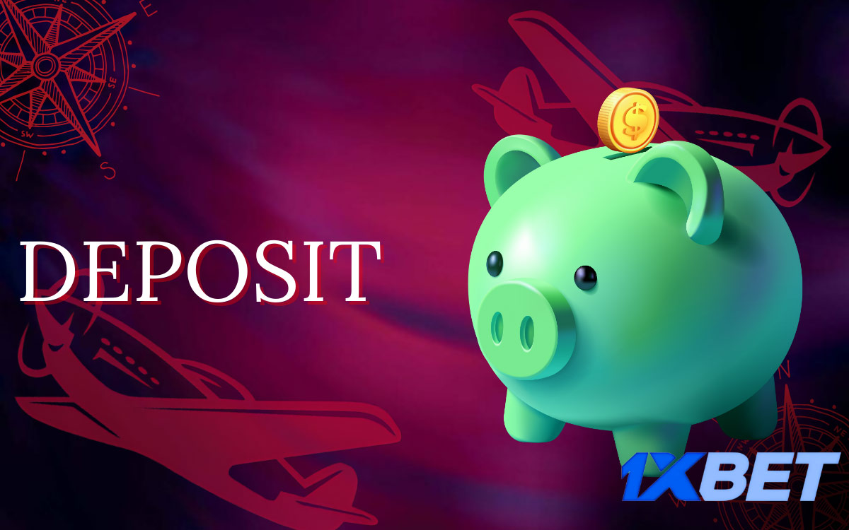 1xbet Deposit methods for the game Aviator 